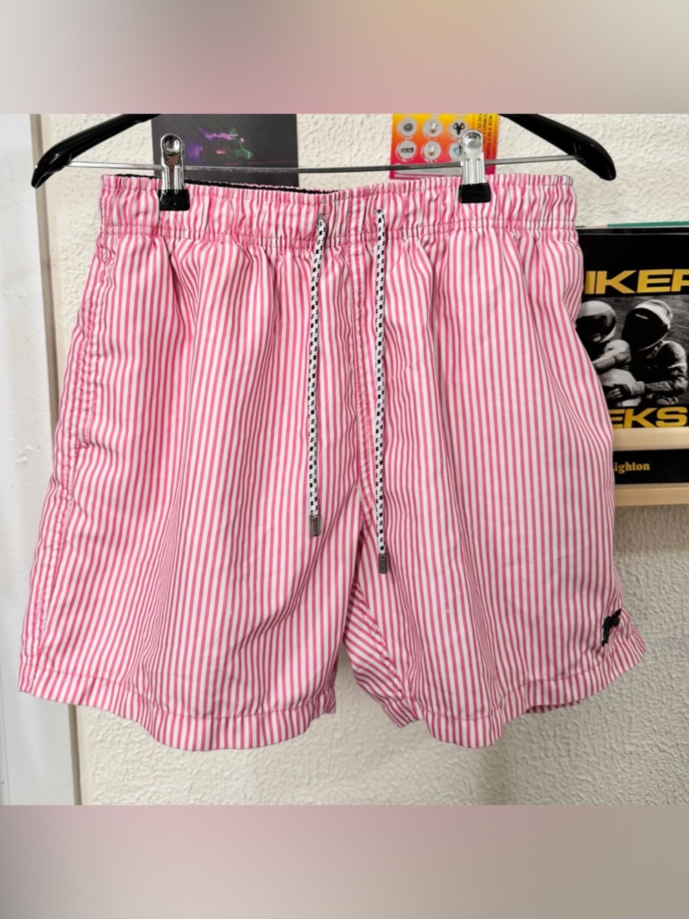 Vilebrequin Pink White Striped Swim Trunks
